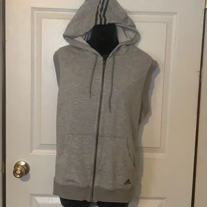 Adidas zip up vest with hood